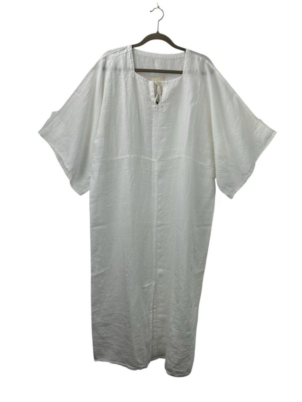 YUME European Linen White Women’s Kaftan OS Resort Wear Vacation Bohemian Beach
